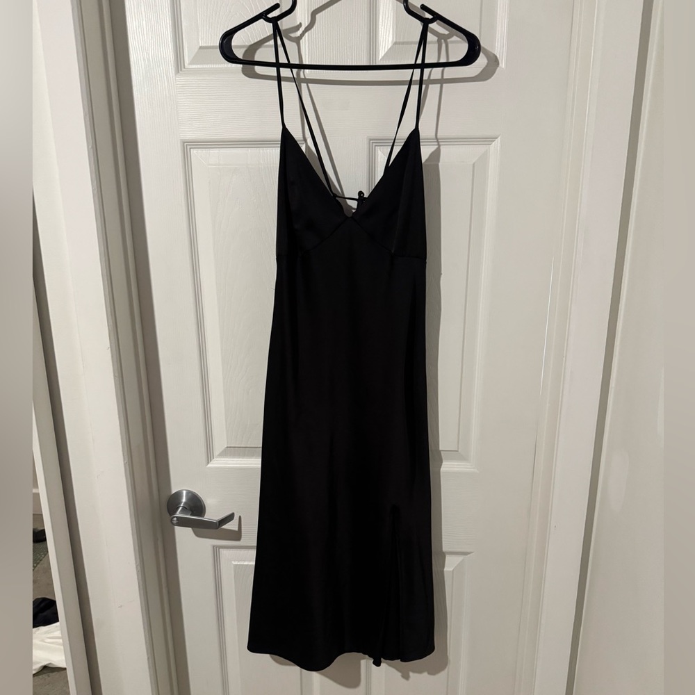 Elegant Black Spaghetti Strap Dress